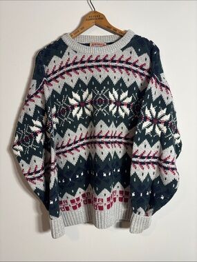 Vintage 90s Adirondack Cotton Knit Sweater USA Large